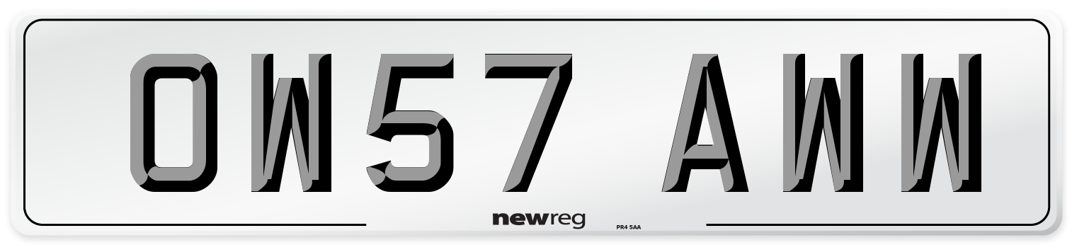OW57 AWW Number Plate from New Reg